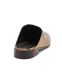 Python-Embossed Leather T-Bar Loafers