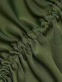 Heather Ruched Satin Maxi Dress