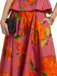 Parker Floral Poplin Midi-Skirt