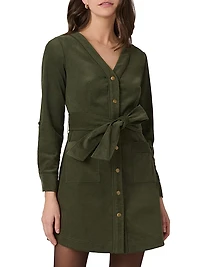 Manon Cotton Corduroy Tie-Waist Shirtdress