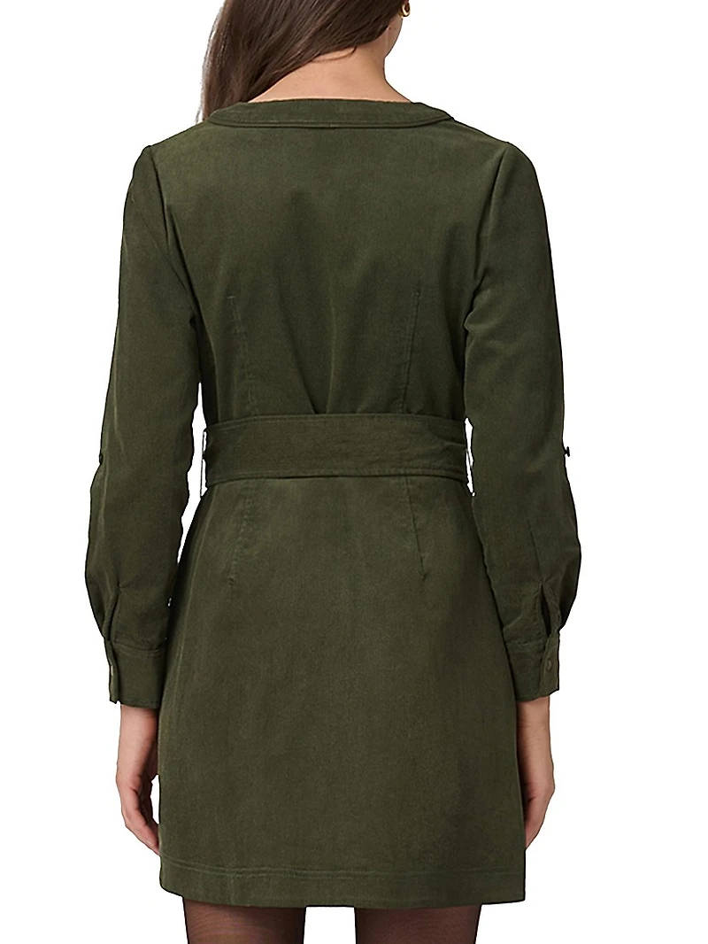 Manon Cotton Corduroy Tie-Waist Shirtdress