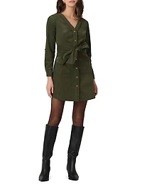Manon Cotton Corduroy Tie-Waist Shirtdress