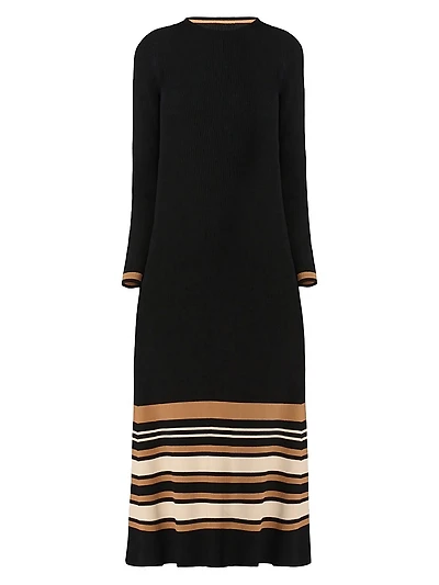 Landon Striped Knit Midi-Dress