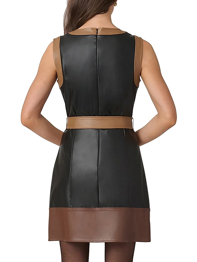 Shanti Faux Leather Minidress
