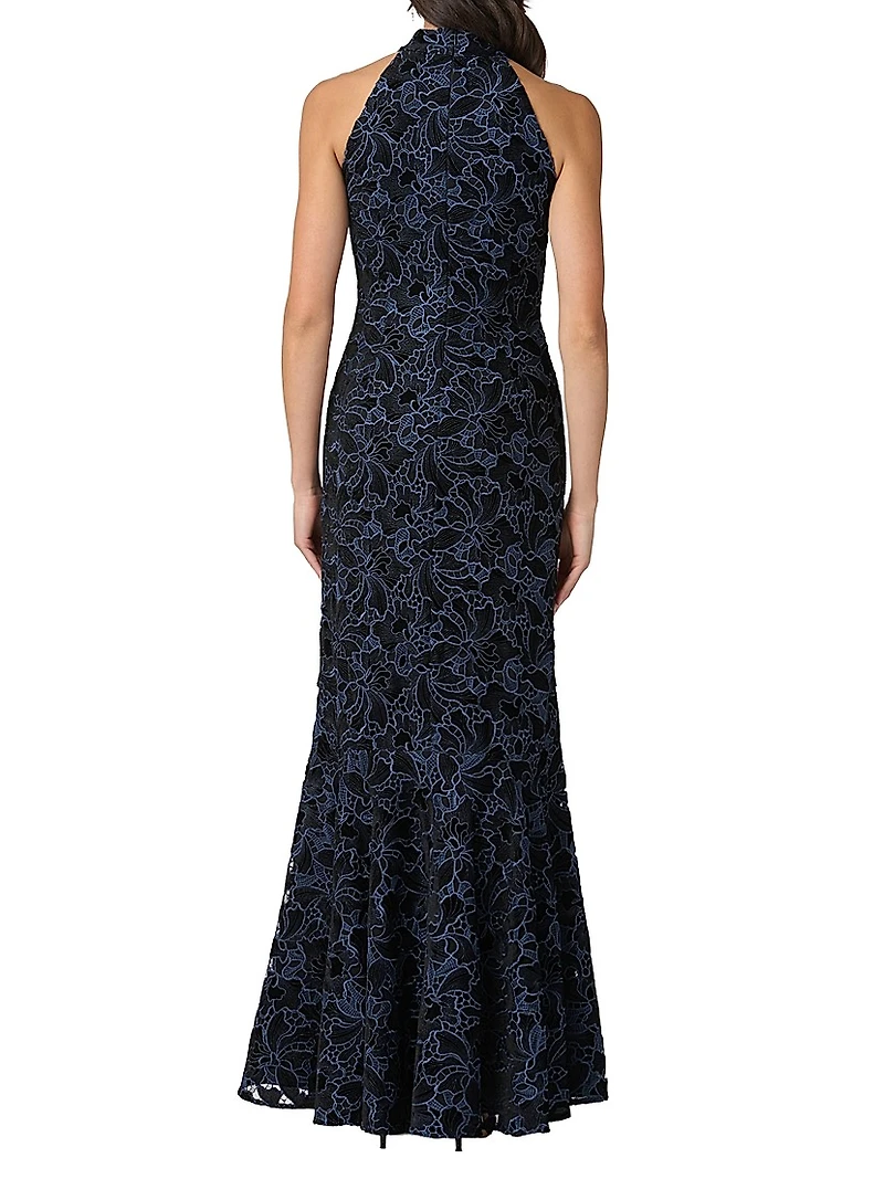 Marcia Velvet Lace Halterneck Gown
