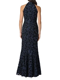 Marcia Velvet Lace Halterneck Gown