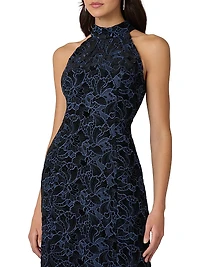 Marcia Velvet Lace Halterneck Gown