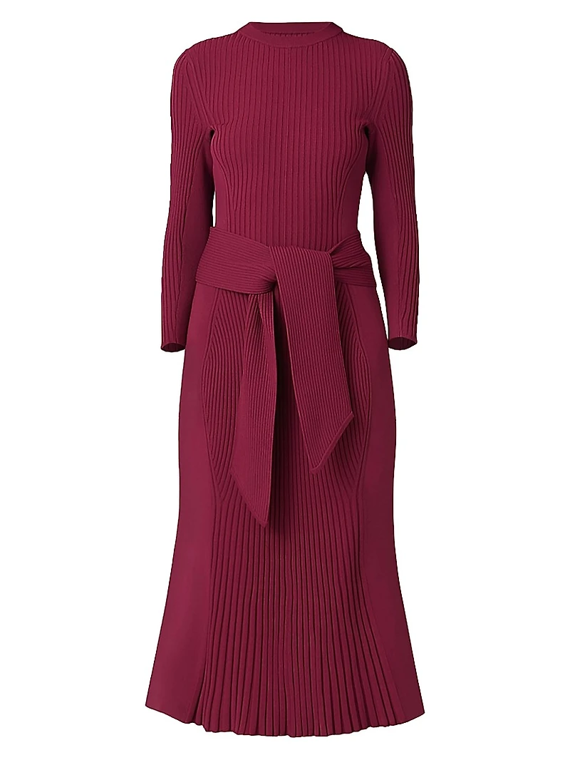Sam Knit Tie-Waist Midi-Dress