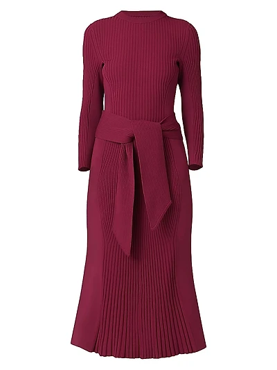 Sam Knit Tie-Waist Midi-Dress
