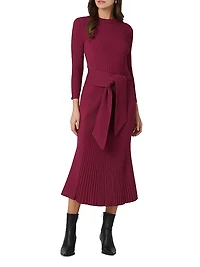 Sam Knit Tie-Waist Midi-Dress