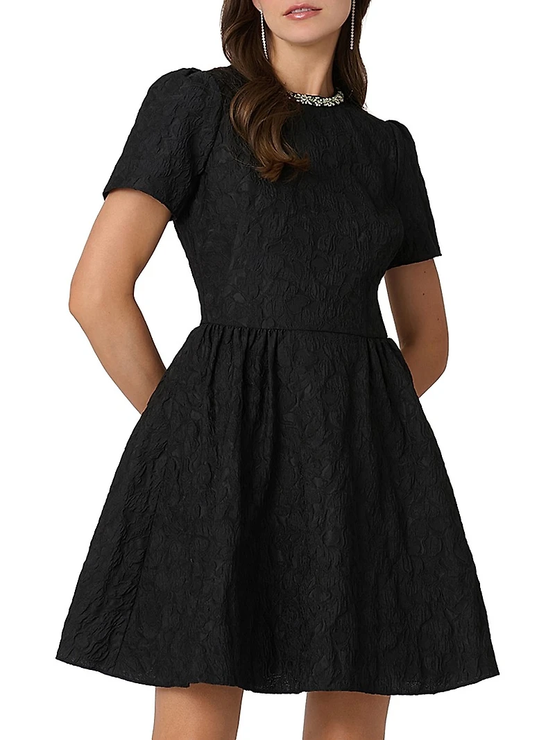 Andie Textured Embellished Cocktail Dress