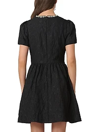Andie Textured Embellished Cocktail Dress