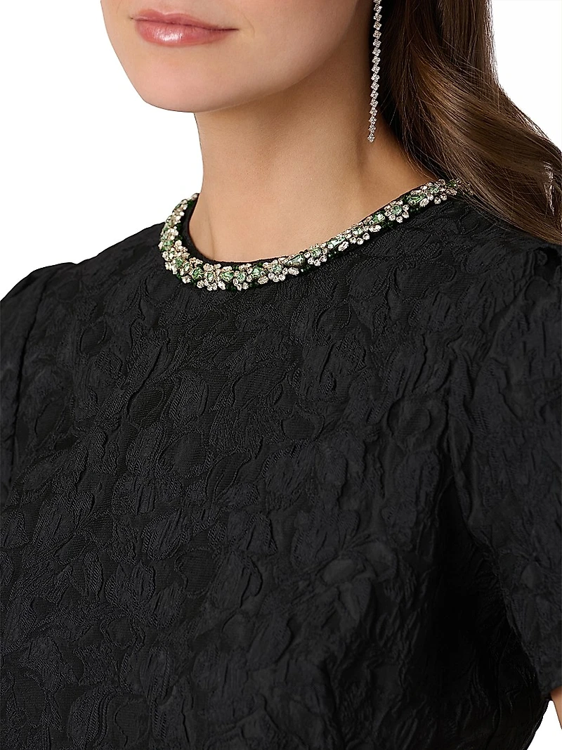 Andie Textured Embellished Cocktail Dress