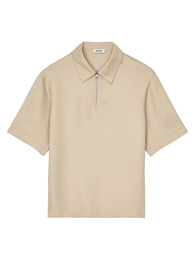 Zip-Neck Polo Shirt
