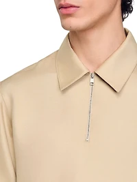 Zip-Neck Polo Shirt