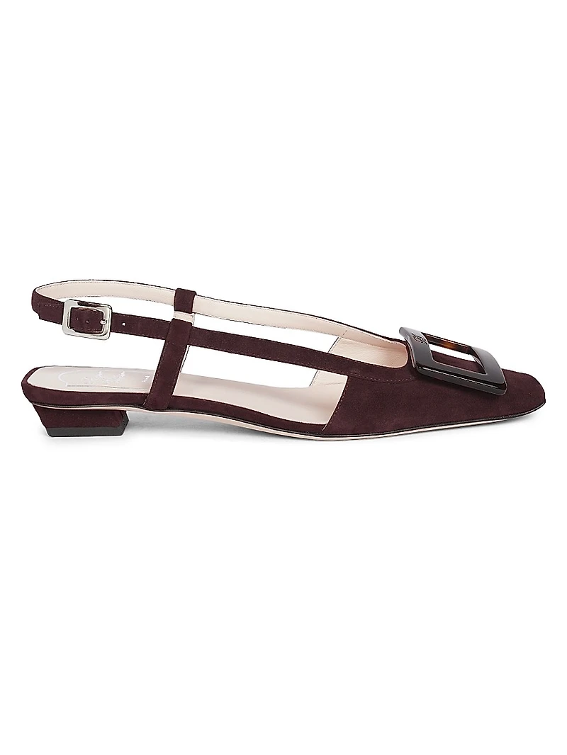 Belle Vivier 25MM Suede Slingback Ballerina Flats