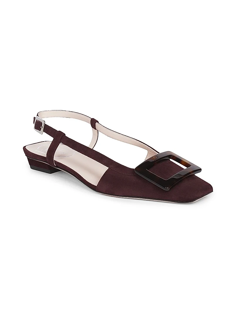 Belle Vivier 25MM Suede Slingback Ballerina Flats
