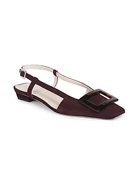 Belle Vivier 25MM Suede Slingback Ballerina Flats