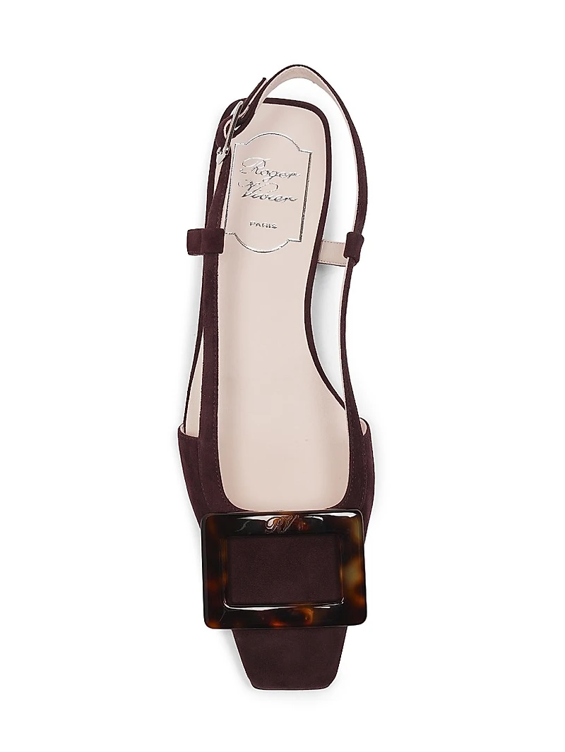 Belle Vivier 25MM Suede Slingback Ballerina Flats