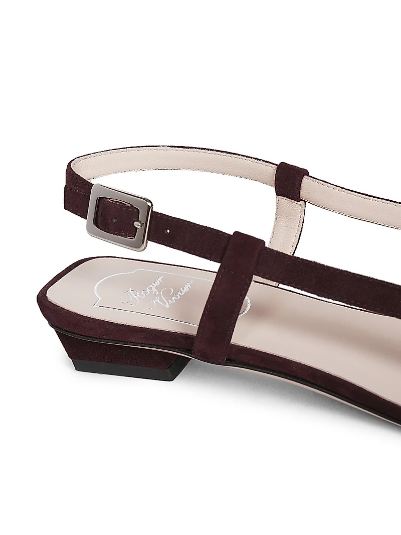 Belle Vivier 25MM Suede Slingback Ballerina Flats