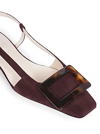 Belle Vivier 25MM Suede Slingback Ballerina Flats