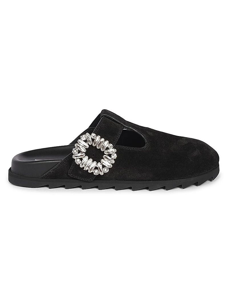 Slidy Viv Embellished Suede Mules