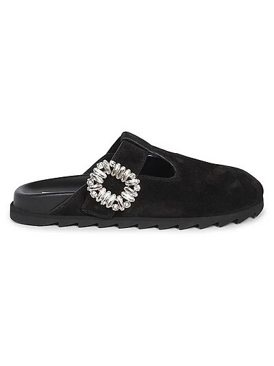 Slidy Viv Embellished Suede Mules