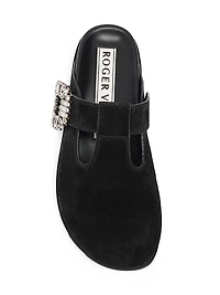 Slidy Viv Embellished Suede Mules
