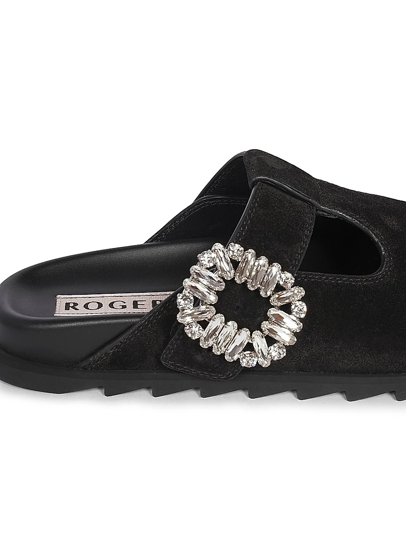 Slidy Viv Embellished Suede Mules