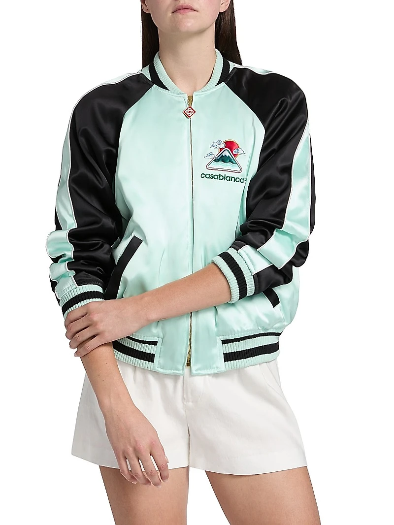 Satin Logo Bomber Jacket