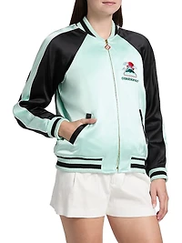 Satin Logo Bomber Jacket