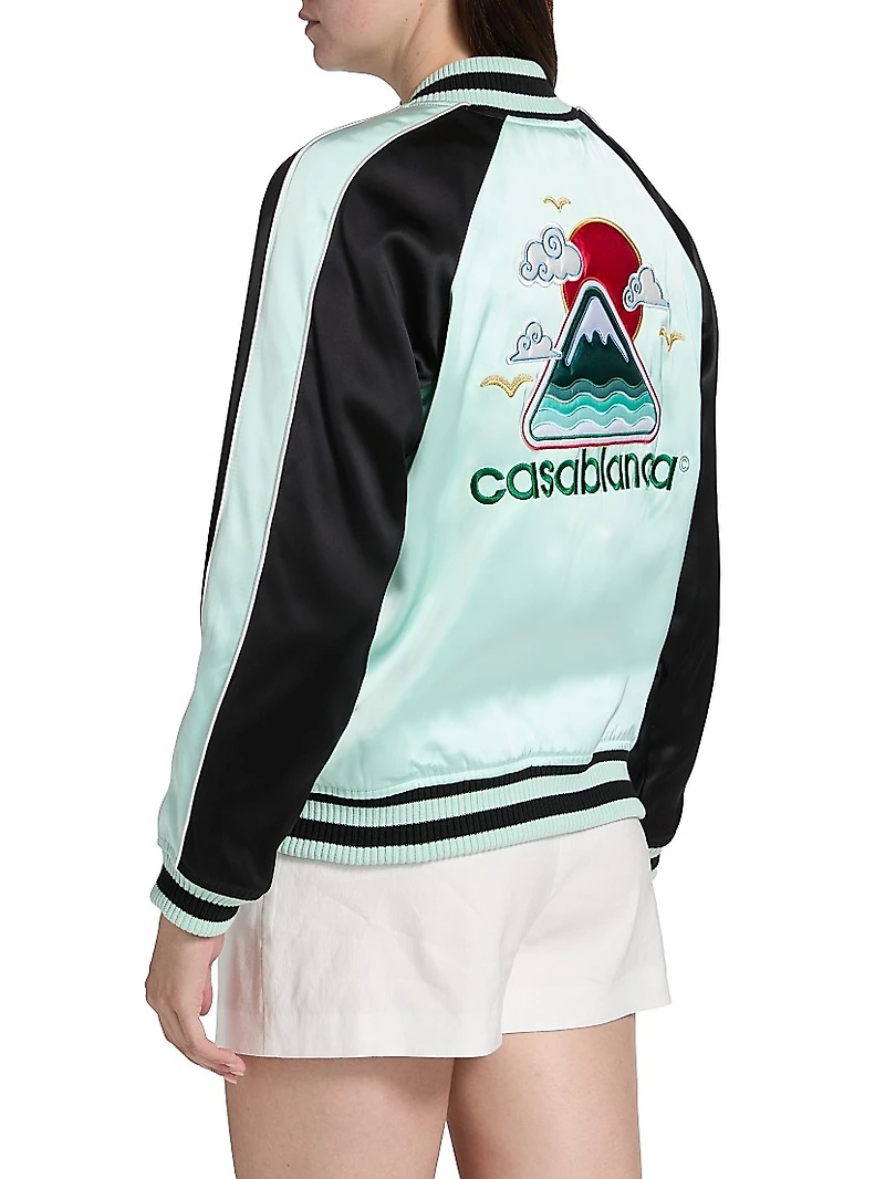Satin Logo Bomber Jacket