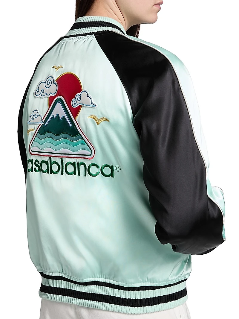 Satin Logo Bomber Jacket