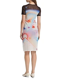 Galactic Connection Mesh Knee-Length Dress