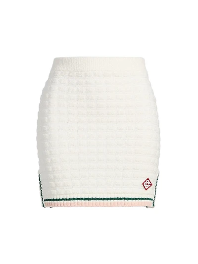 Bouclé Grid Miniskirt