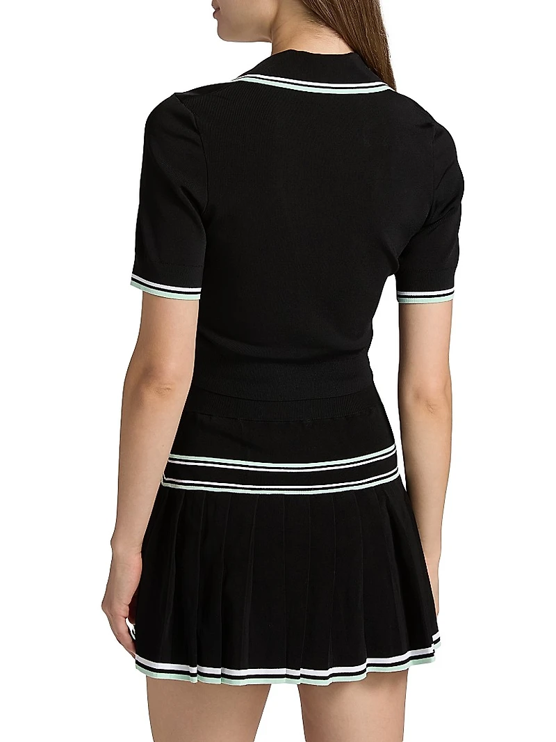Varsity Cropped Polo Shirt