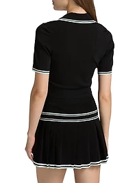 Varsity Cropped Polo Shirt
