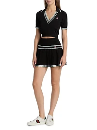 Varsity Cropped Polo Shirt
