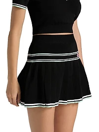 Varsity Pleated Miniskirt