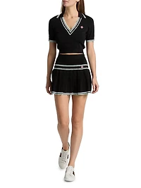 Varsity Pleated Miniskirt