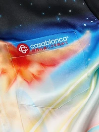 Printed Silk Button-Front Shirt