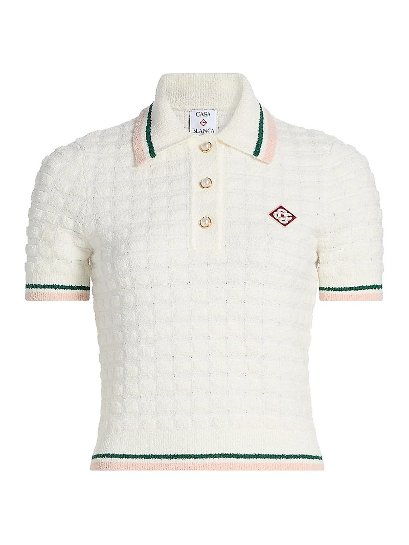 Bouclé Grid Polo Shirt