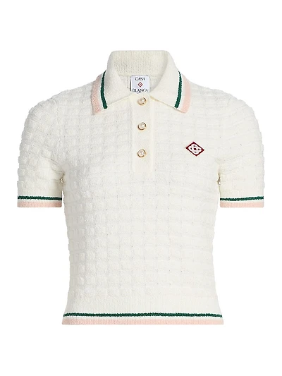 Bouclé Grid Polo Shirt