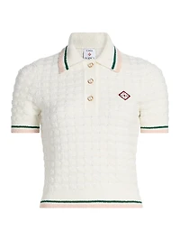 Bouclé Grid Polo Shirt