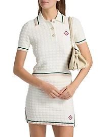 Bouclé Grid Polo Shirt