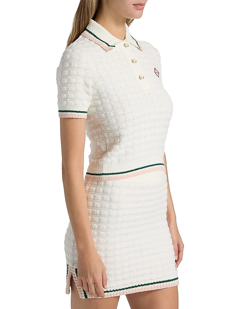 Bouclé Grid Polo Shirt
