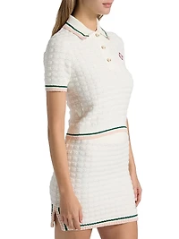 Bouclé Grid Polo Shirt