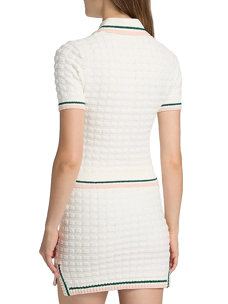 Bouclé Grid Polo Shirt