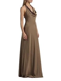 Sid Satin Cowlneck Gown