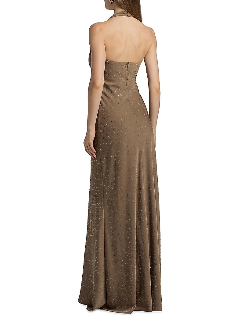 Sid Satin Cowlneck Gown